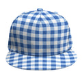 Sapphire Blue Check Pattern Print Snapback Cap