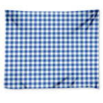 Sapphire Blue Check Pattern Print Tapestry