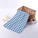 Sapphire Blue Check Pattern Print Towel