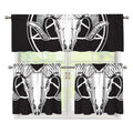 Satan Goat Skull Pentagram Print 3 Piece Kitchen Curtains