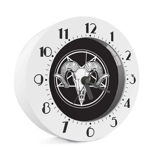Satan Goat Skull Pentagram Print Alarm Clock