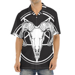 Satan Goat Skull Pentagram Print Aloha Shirt