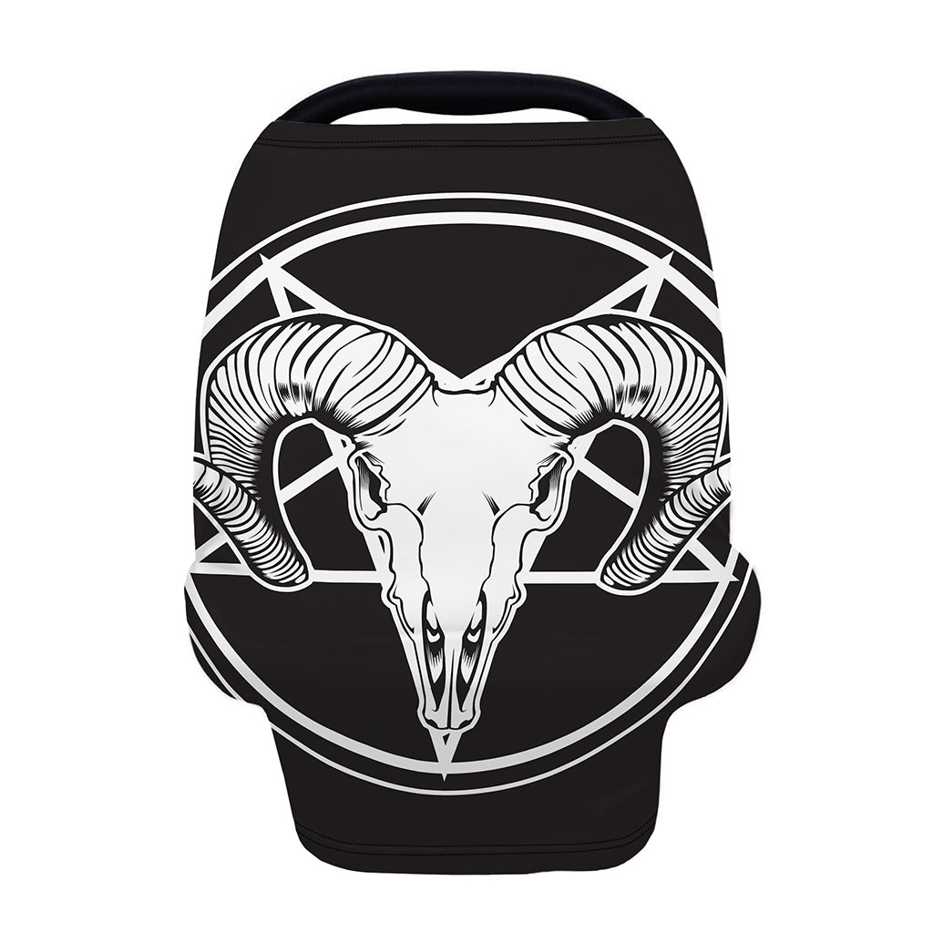 Satan Goat Skull Pentagram Print Baby Seat Cover