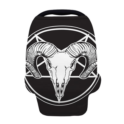 Satan Goat Skull Pentagram Print Baby Seat Cover