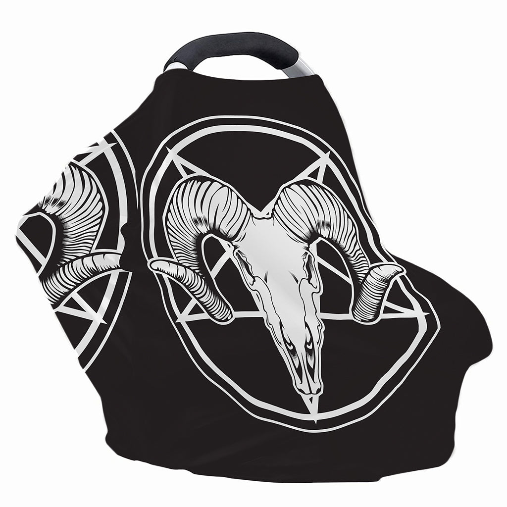 Satan Goat Skull Pentagram Print Baby Seat Cover