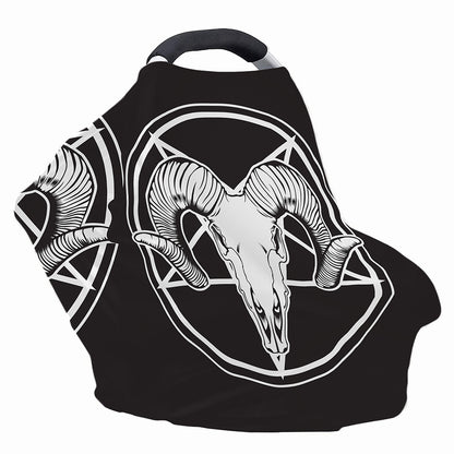 Satan Goat Skull Pentagram Print Baby Seat Cover