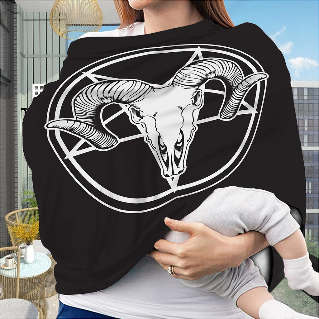 Satan Goat Skull Pentagram Print Baby Seat Cover
