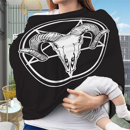 Satan Goat Skull Pentagram Print Baby Seat Cover