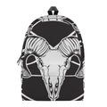 Satan Goat Skull Pentagram Print School Backpack