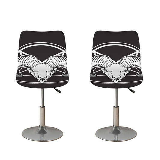 Satan Goat Skull Pentagram Print Bar Stool Covers