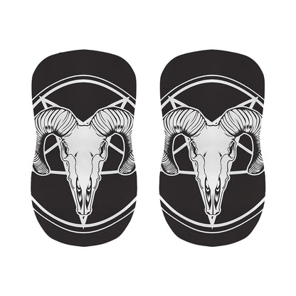Satan Goat Skull Pentagram Print Bar Stool Covers