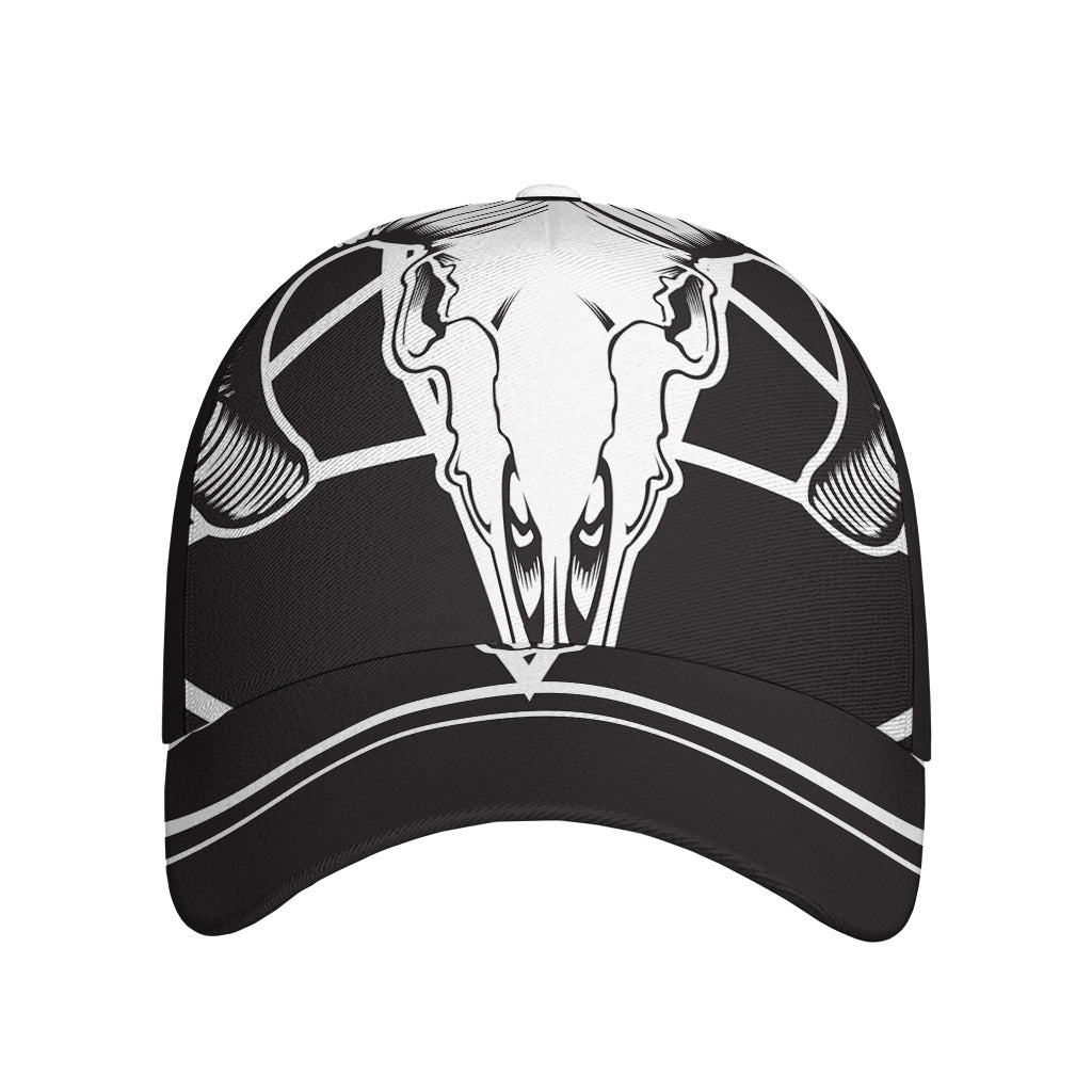 Satan Goat Skull Pentagram Print Baseball Cap