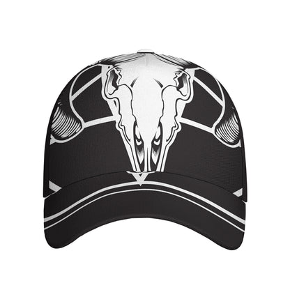 Satan Goat Skull Pentagram Print Baseball Cap