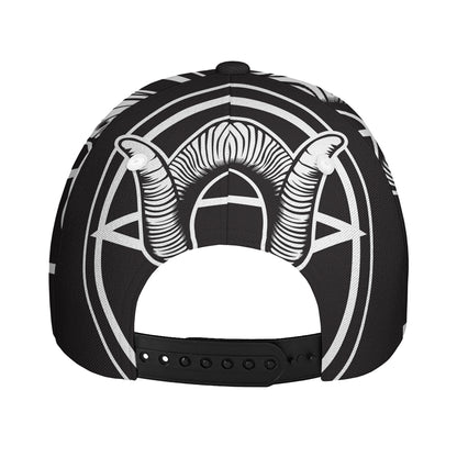 Satan Goat Skull Pentagram Print Baseball Cap