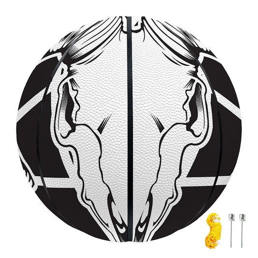 Satan Goat Skull Pentagram Print Basketball