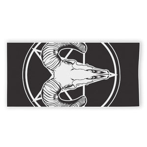 Satan Goat Skull Pentagram Print Beach Towel