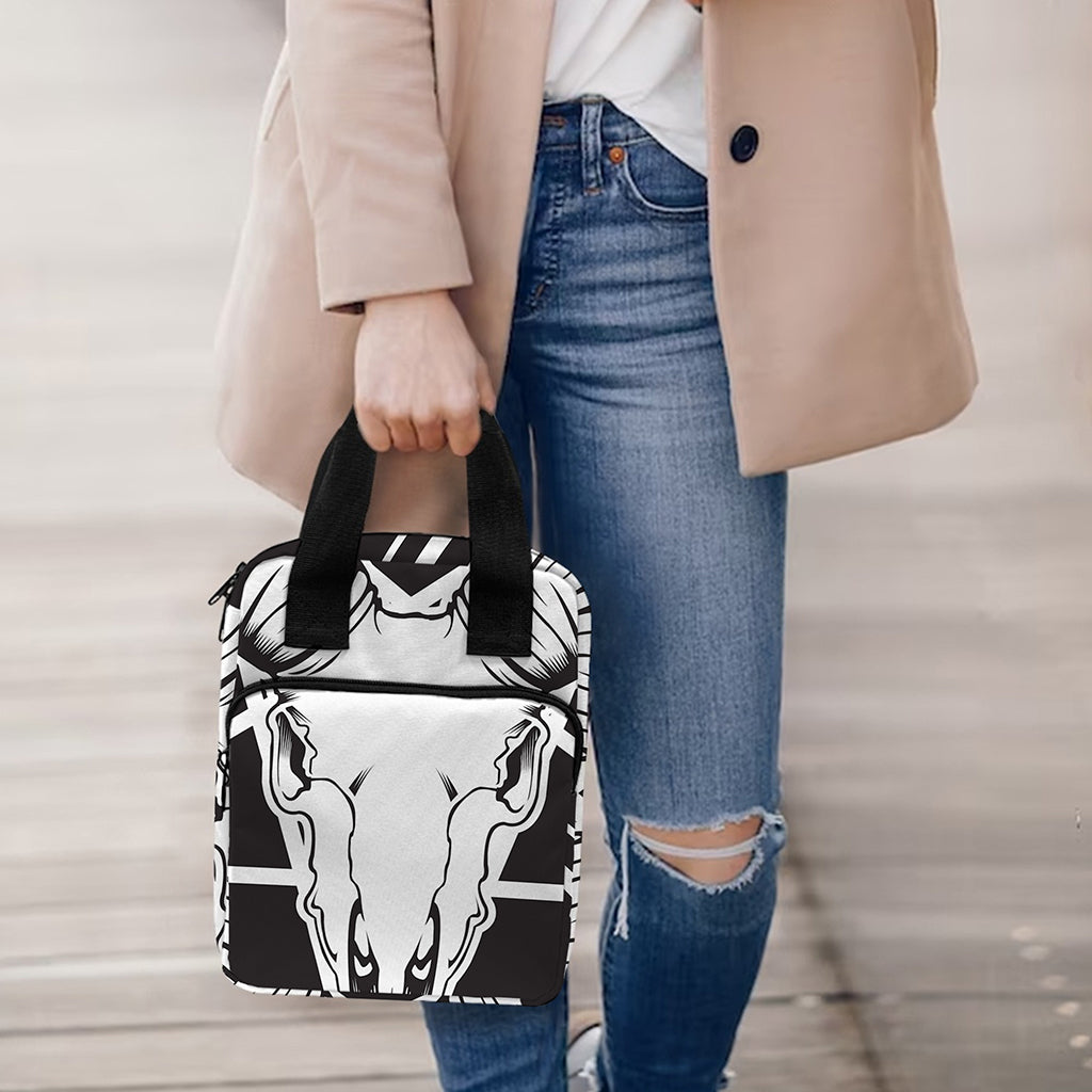 Satan Goat Skull Pentagram Print Bible Tote Bag