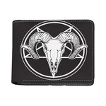 Satan Goat Skull Pentagram Print Bifold Wallet