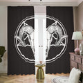 Satan Goat Skull Pentagram Print Dimout Pencil Pleat Curtains