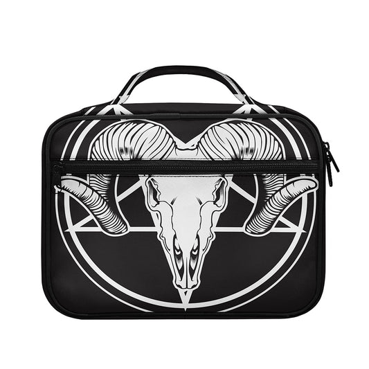 Satan Goat Skull Pentagram Print Briefcase Bible Bag