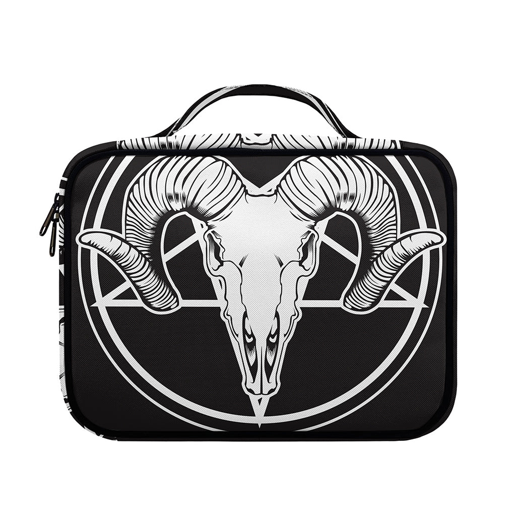 Satan Goat Skull Pentagram Print Briefcase Bible Bag