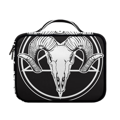 Satan Goat Skull Pentagram Print Briefcase Bible Bag