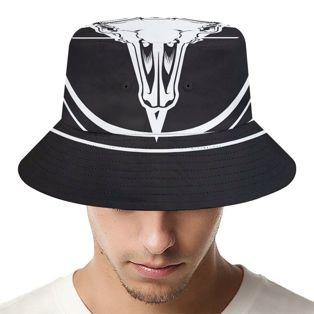 Satan Goat Skull Pentagram Print Bucket Hat