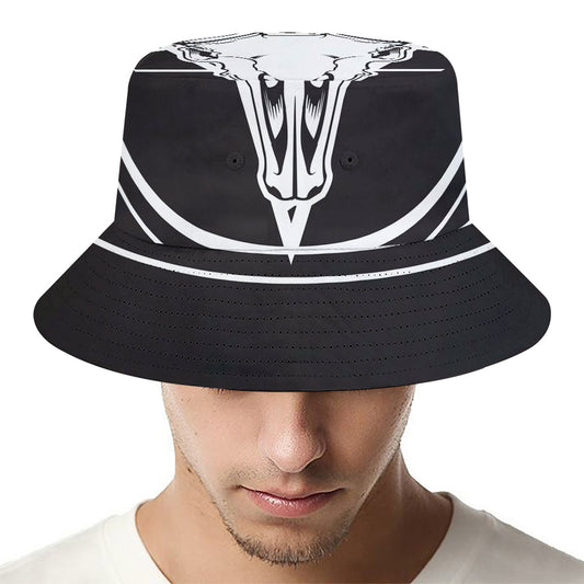 Satan Goat Skull Pentagram Print Bucket Hat