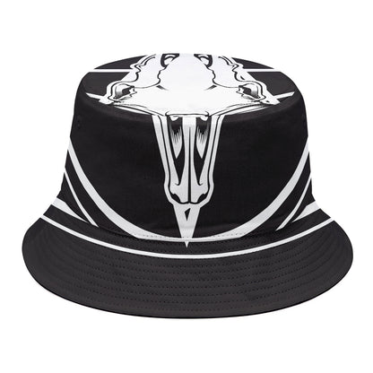 Satan Goat Skull Pentagram Print Bucket Hat