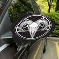 Satan Goat Skull Pentagram Print Car Side Mirror Covers