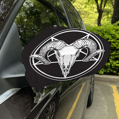Satan Goat Skull Pentagram Print Car Side Mirror Covers