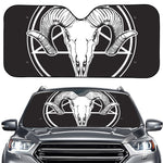 Satan Goat Skull Pentagram Print Car Windshield Sun Shade