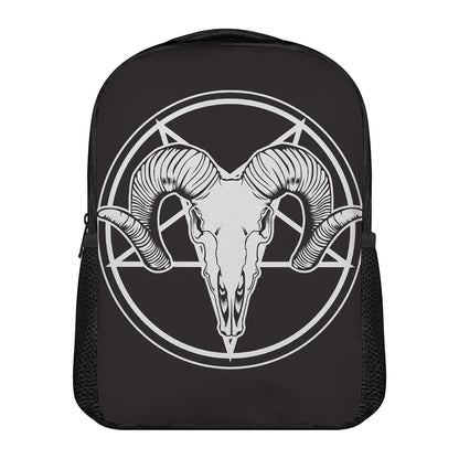 Satan Goat Skull Pentagram Print Casual Backpack