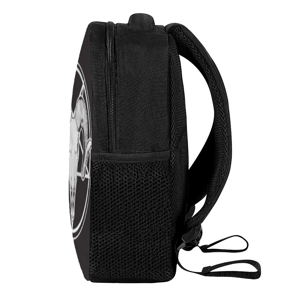 Satan Goat Skull Pentagram Print Casual Backpack