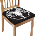 Satan Goat Skull Pentagram Print Chair Cushion Cover