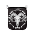Satan Goat Skull Pentagram Print Collapsible Laundry Basket
