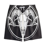 Satan Goat Skull Pentagram Print Cotton Shorts