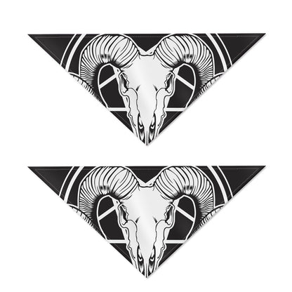 Satan Goat Skull Pentagram Print Dog Bandana