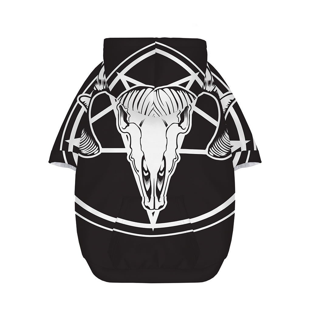 Satan Goat Skull Pentagram Print Dog Zip Up Hoodie