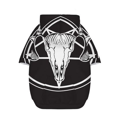 Satan Goat Skull Pentagram Print Dog Zip Up Hoodie
