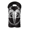 Satan Goat Skull Pentagram Print Double Neoprene Wine Tote
