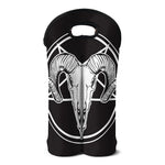 Satan Goat Skull Pentagram Print Double Neoprene Wine Tote