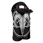 Satan Goat Skull Pentagram Print Double Neoprene Wine Tote