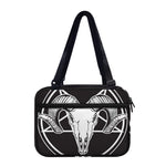 Satan Goat Skull Pentagram Print Double Strap Bible Bag
