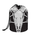 Satan Goat Skull Pentagram Print Drawstring Makeup Bag