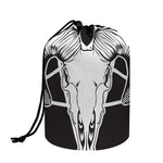 Satan Goat Skull Pentagram Print Drawstring Makeup Bag