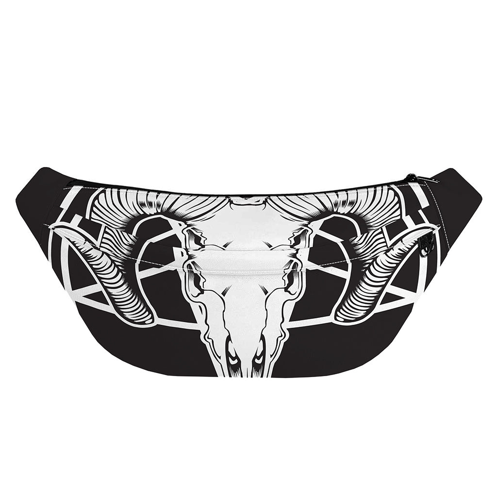 Satan Goat Skull Pentagram Print Fanny Pack