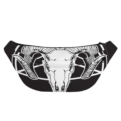 Satan Goat Skull Pentagram Print Fanny Pack