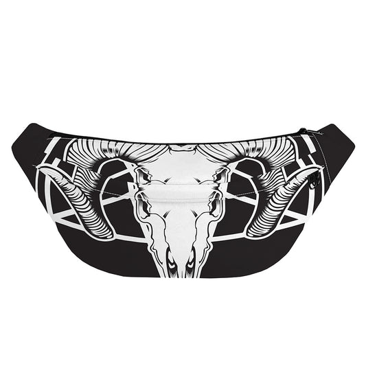 Satan Goat Skull Pentagram Print Fanny Pack