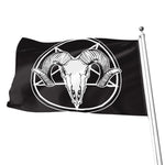 Satan Goat Skull Pentagram Print Flag